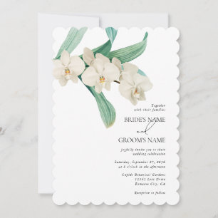 Convite Orquídeas Brancas Florais Casamento Aquarela
