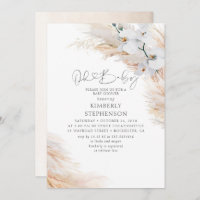 Orquídeas Brancas Pampas Grama Oh Chá de fraldas