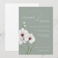 Orquídeas Brancas Verdes Sage Iniciais Casamento F