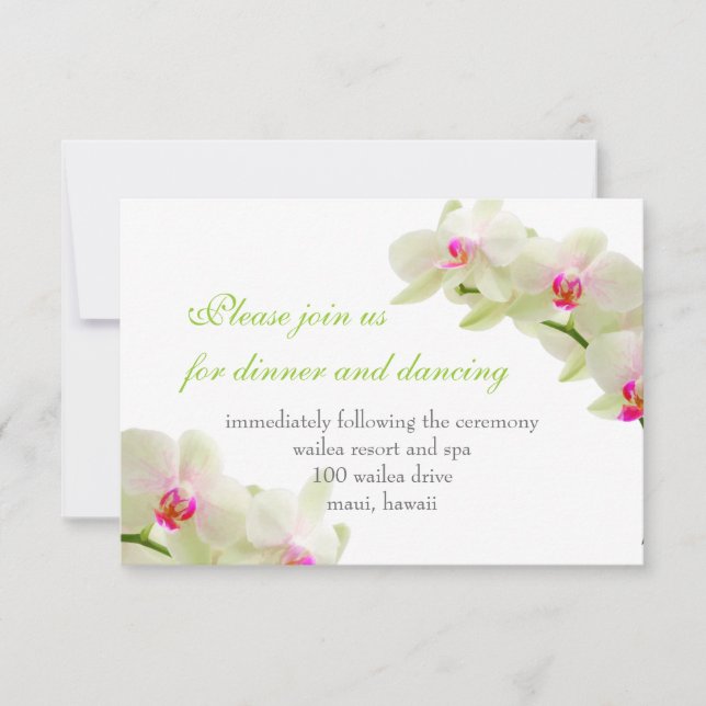 Convite Orquídeas/cartões de recepção cor-de-rosa PixDezin (Frente)