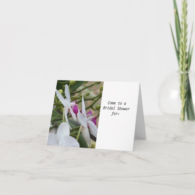 Convite Orquídeas chás de panela Roxas e Brancas (Frente)