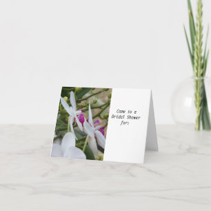 Convite Orquídeas chás de panela Roxas e Brancas