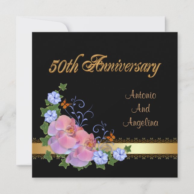 Convite Orquídeas convidadas para o janto do 50º aniversár (Frente)