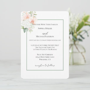 Convite Orquídeas Cor-de-rosa Verde Amora Doce Casamento
