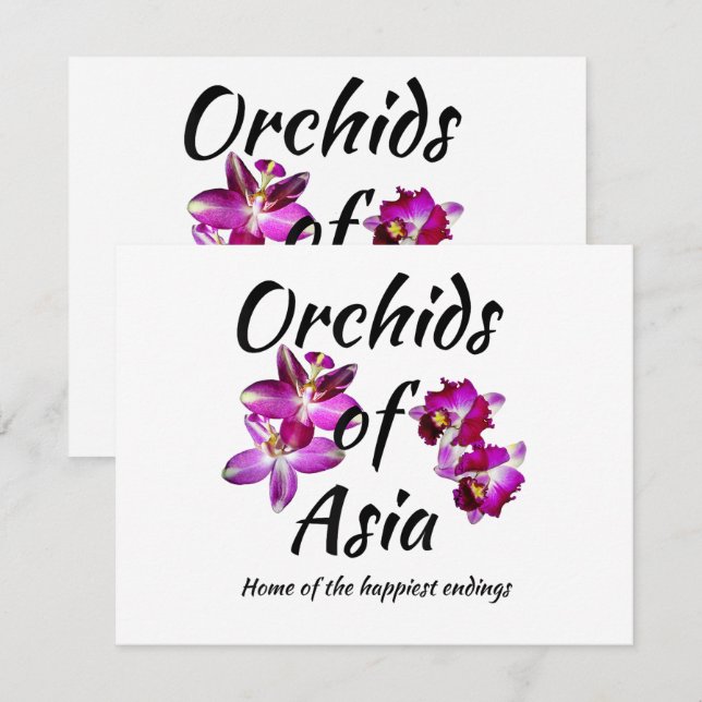 Convite Orquídeas da Ásia (Frente/Verso)