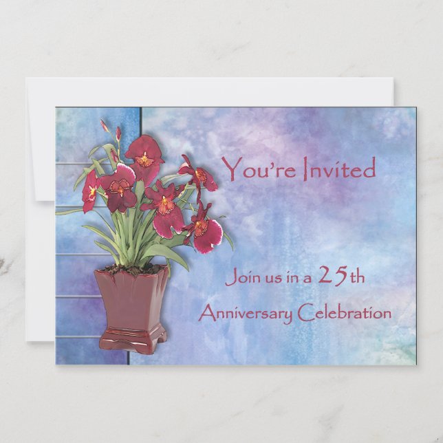 Convite Orquídeas e aniversário da aguarela 25o (Frente)