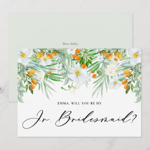 Convite Orquídeas e Kumquats Você Será Minha Jr Dama de Ho