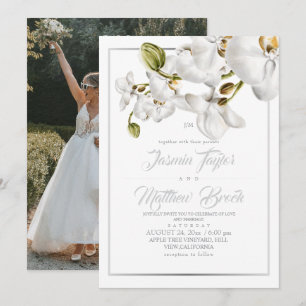 Convite Orquídeas Quadro Casamento Elegante Foto