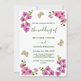 Convite Orquídeas Roxas De Casamento Elegante