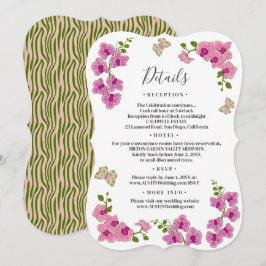 Convite Orquídeas Roxas Delicadas e Elegantes Detalhes Cas