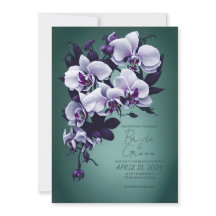Orquídeas roxas num fundo verde.