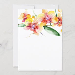 Convite Orquídeas vermelhas e amarelas Casamento em Branco