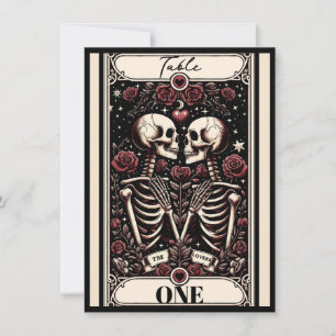 Convite OS AMANTES Tarot Esqueleto Amor Rosas Número da Me