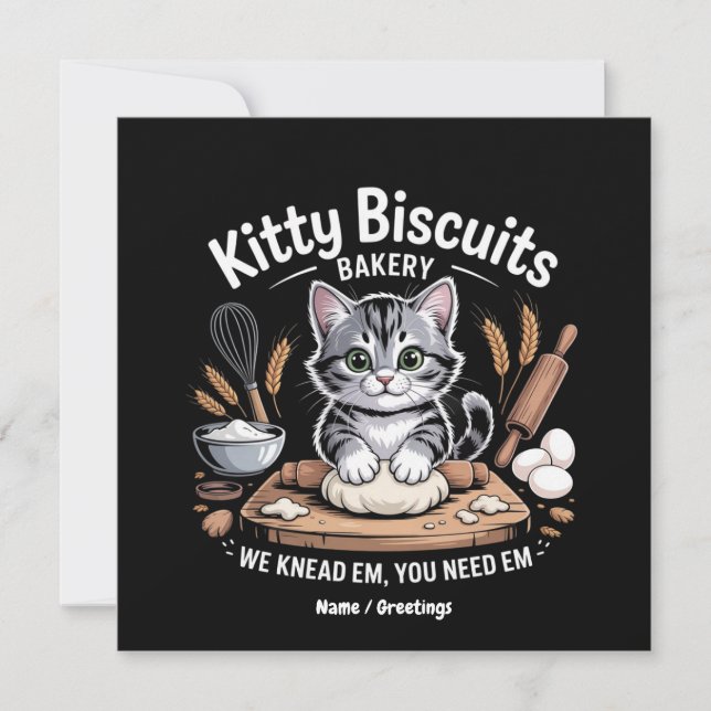 Convite Os Biscoitos gatinhos Sabemos Que Precisa De Um Ga (Frente)