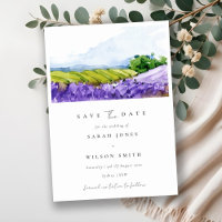 Os Campos De Lavanda De Aquarela Elegante Salvem A