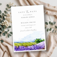 Os Campos De Lavanda De Aquarela Elegante Salvem A
