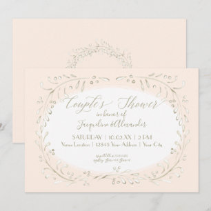 Convite Os casais regam a folha moderna da grinalda da