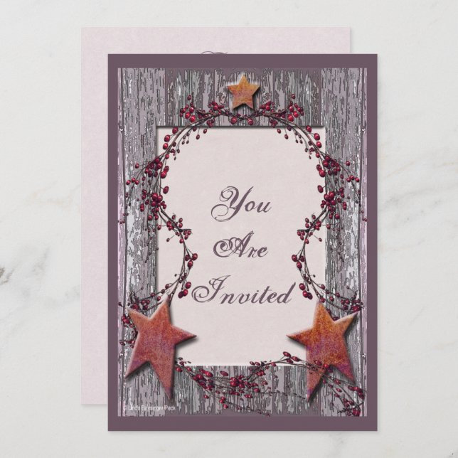 Convite Os conselhos do celeiro oxidaram estrelas (Frente/Verso)