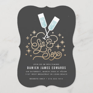 Convite Os elogios azuis ao pouco um sorvo & consideram o