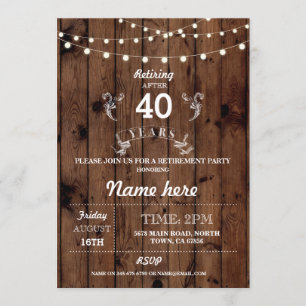 Convite Os elogios de madeira aposentados rústicos do