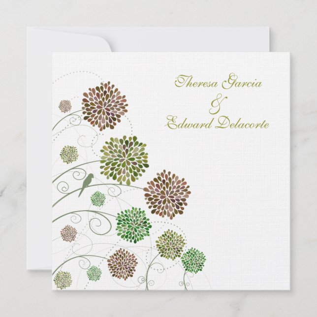 Convite Os frontões verdes Wedding personalizaram o (Frente)