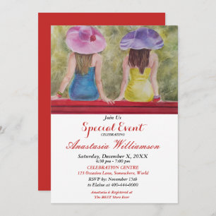 CONVITE OS GALÕES QUE REMINISCING EM UM PARTIDO VERMELHO