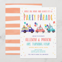 Os gêmeos de Festa de aniversário por desfile cond