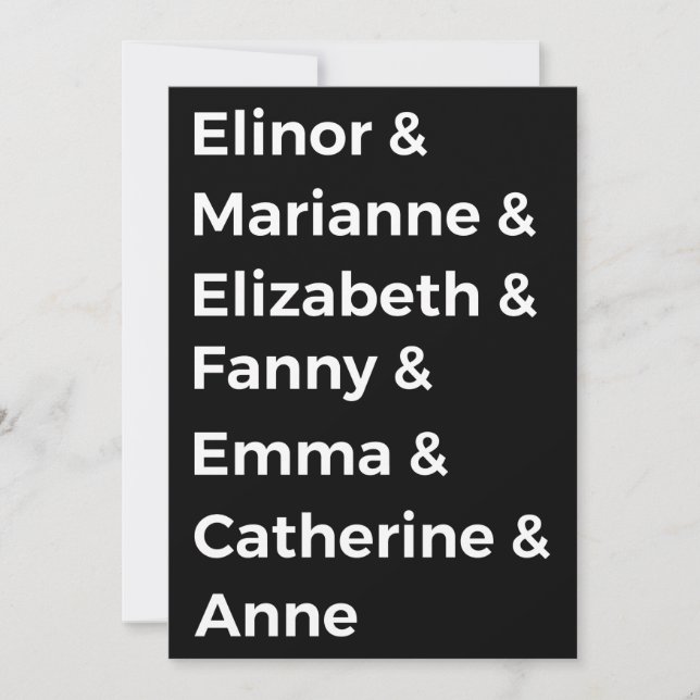 Convite Os Heroínas de Jane Austen I (Frente)