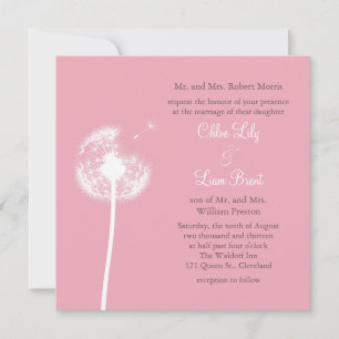 Convite Os Melhores Desejos Rosa!Convite de casamento