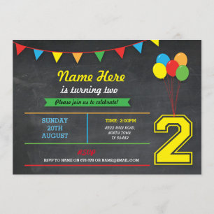 Convite Os meninos òs dois das meninas do aniversário da