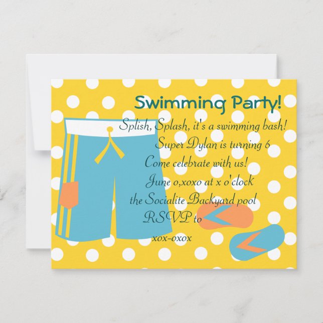 Convite Os Nadadores Azuis (Frente)