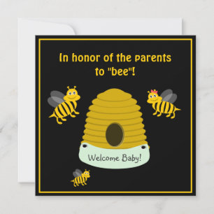 Convite Os pais à abelha Bumble o chá de fraldas da abel