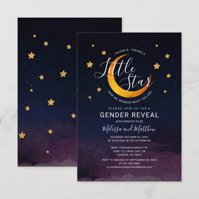 Convite Os Pais Modernos A Serem Sexo Revelam Estrelas Da  (Frente/Verso)