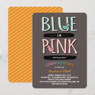 Convite Os patos bonitos cor-de-rosa ou o género do bebê