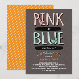 Convite Os patos bonitos cor-de-rosa ou o género do bebê