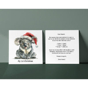 Convite Os Primeiros Abraços de Natal do Coala, personaliz