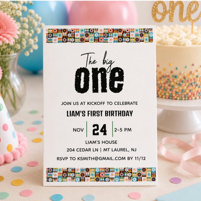Convite Os PRIMEIROS Um Aniversário (The BIG One 1st Birthday Invitation)
