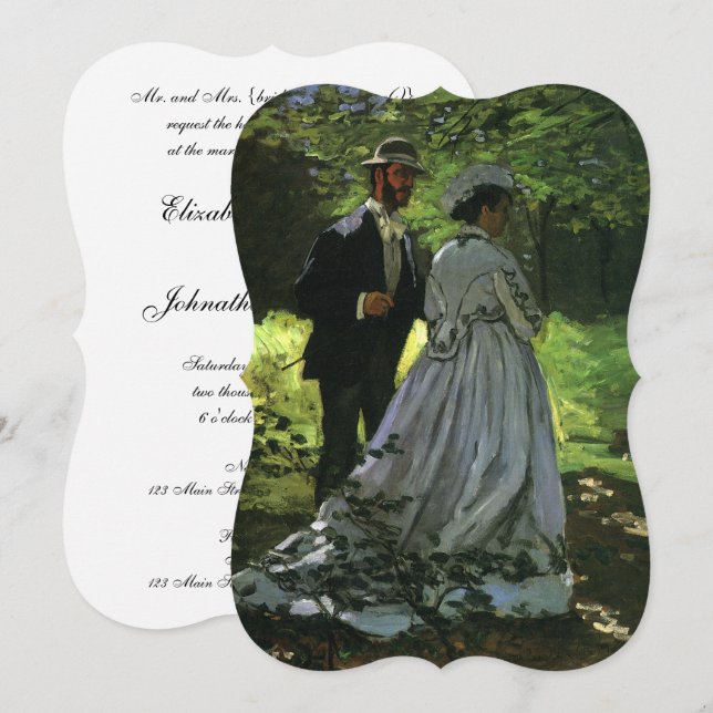 Convite Os Promenadores (Os Passeadores) por Monet Casamen (Frente/Verso)