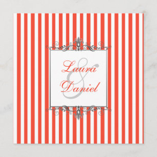 Convite Os rolos das listras das cinzas alaranjados,