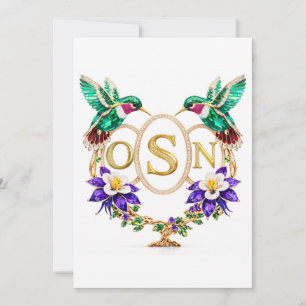 Convite OSN Hummingbird Casamento Qualquer Letra Personali