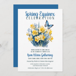 Convite Ostara Spring Equinox Daffodil Butterfly Sabbat