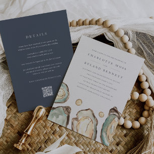 Convite Ostra Costeira Tudo em Um Casamento de Código QR