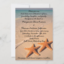 Convite ou anúncio de casamento de Starfish Beach