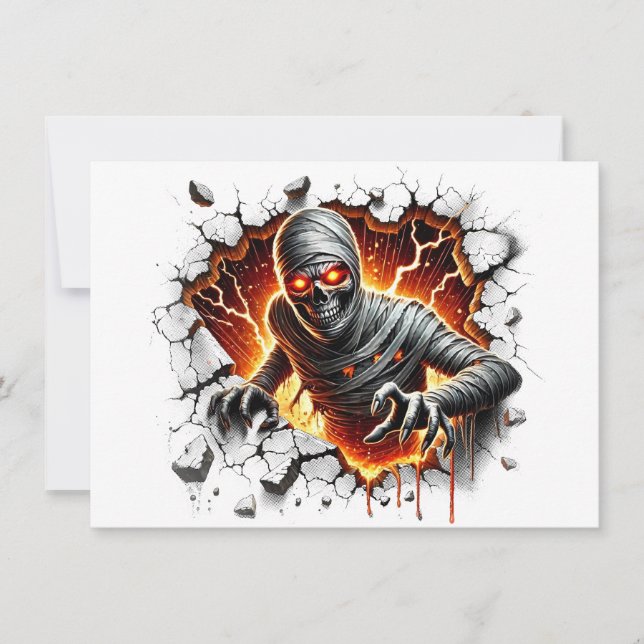 Convite Oud en Griezelig Mummie Skelet Breekt Door (Frente)