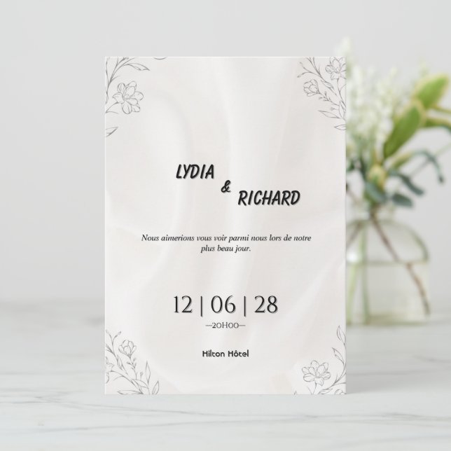 Convite Our Beautiful Day Wedding Invitation (Em pé/Frente)