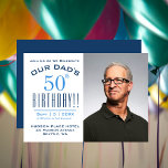 Convite OUR DAD'S 50th Birthday - Photo Party Invitation<br><div class="desc">Want to celebrate someone special on their birthday? This "OUR DAD'S 50TH BIRTHDAY- PHOTO PARTY INVITATION" will announce the big day. gathering friends and family to this happy occasion! Just insert your favorite image (click 'fit' then adjust the image to the right), then personalize all your details using our easy...</div>