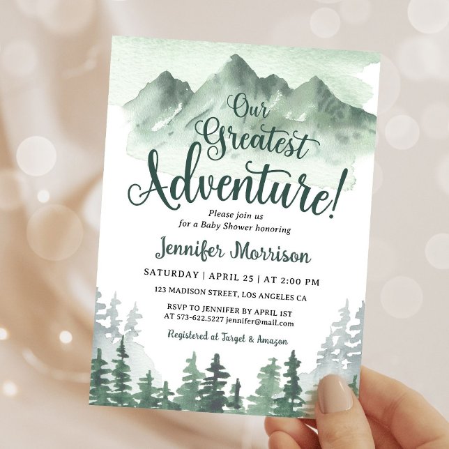 Convite Our Greatest Adventure Baby Shower Invitation (Criador carregado)