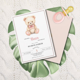 Convite Our Little Bear on the Way Spring Fall Baby Shower