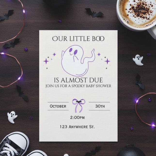 Convite Our little boo is almost due! baby shower invite (Criador carregado)