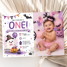 Convite Our Little Boo Is One Birthday Party Photo